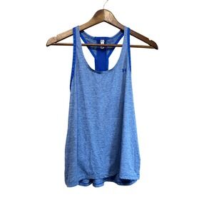Under Armour Tank Top Womens Small Blue Excellent HeatGear Racerback Mesh Back